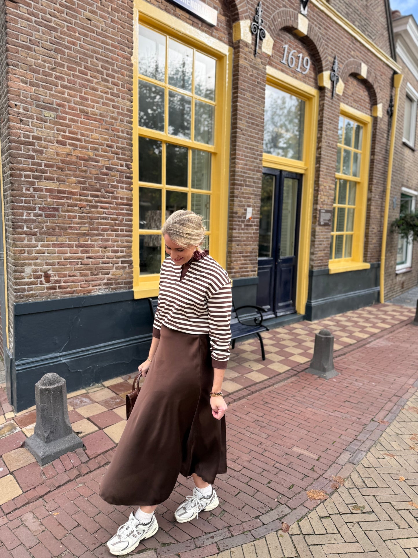 Jade streepjes trui bruin