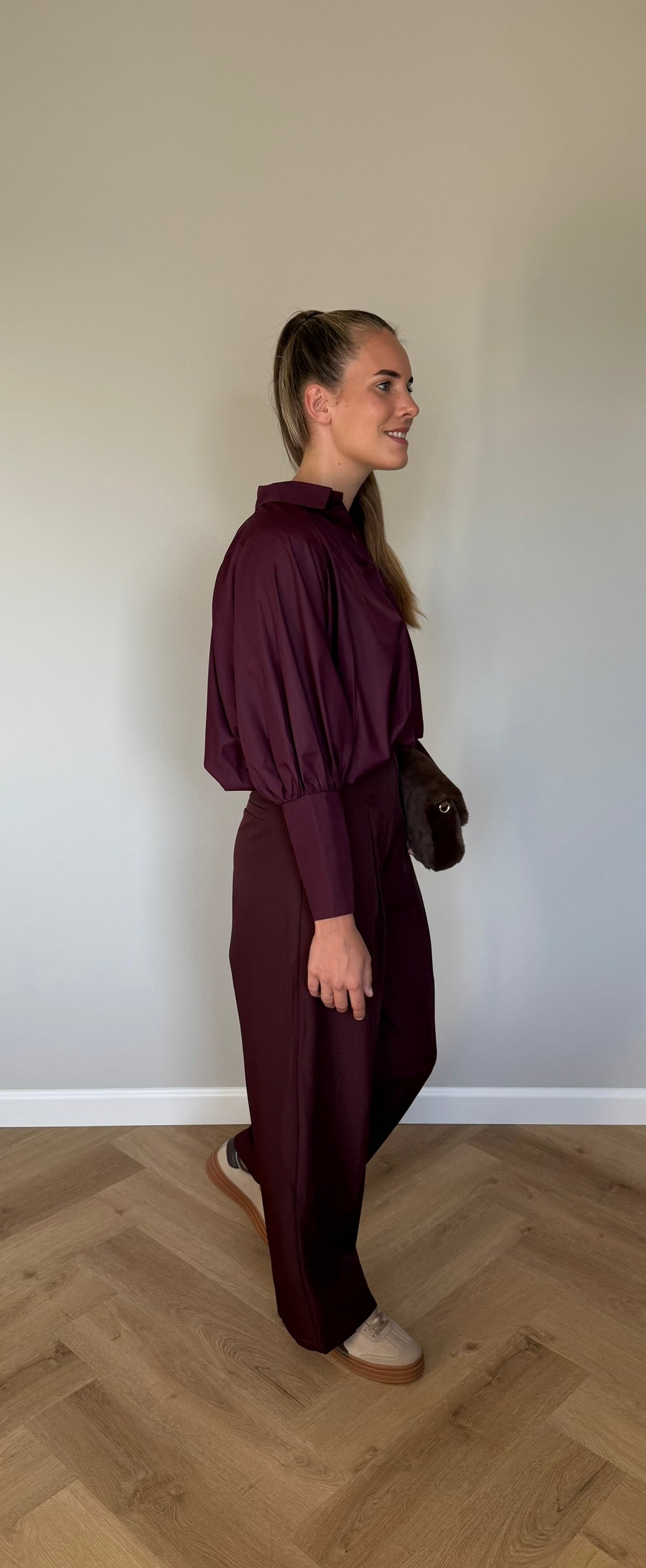 Florine pantalon donkerrood