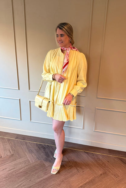 Fleur jurk botergeel