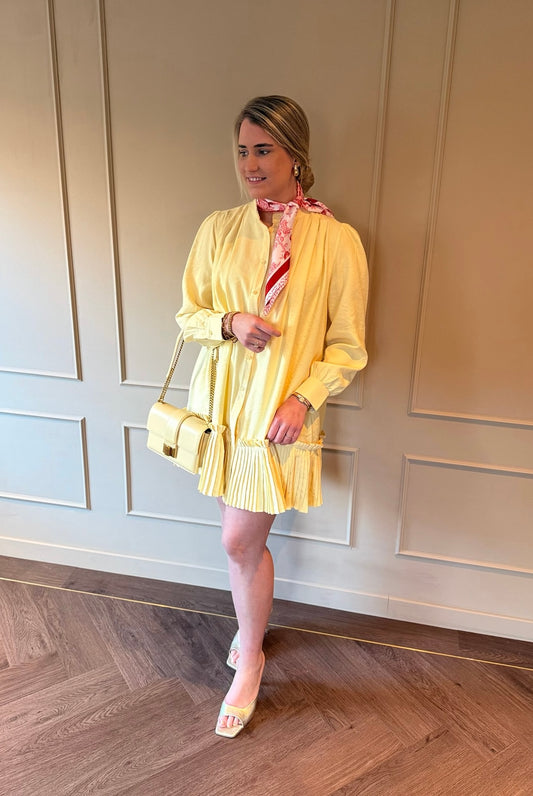 Fleur jurk botergeel
