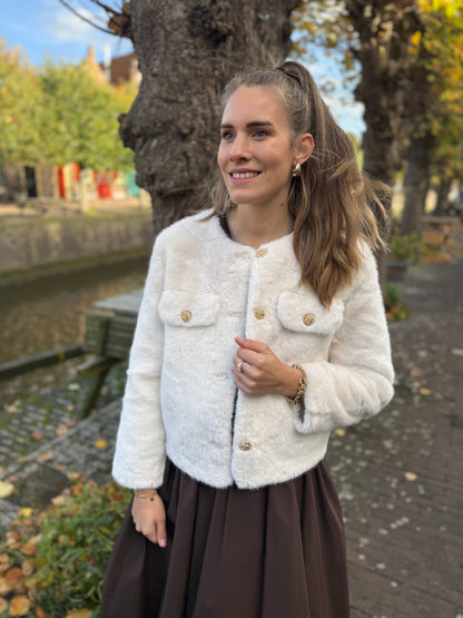 Maud bontjasje crème