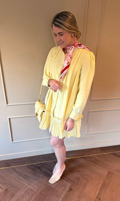 Fleur jurk botergeel