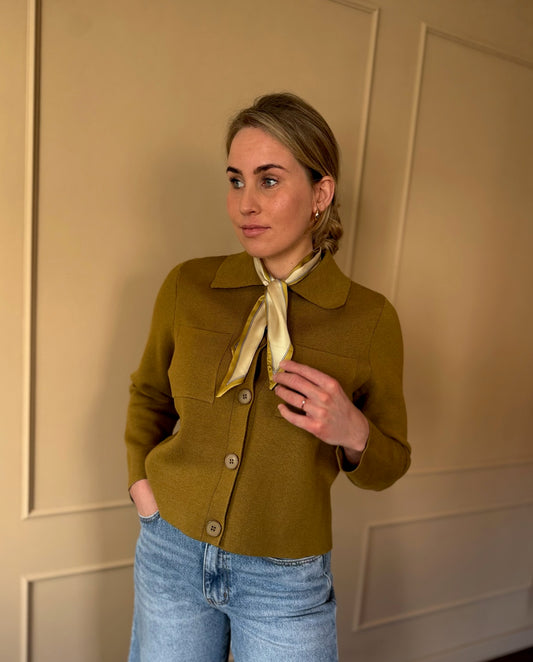Elin vestje olijfgroen