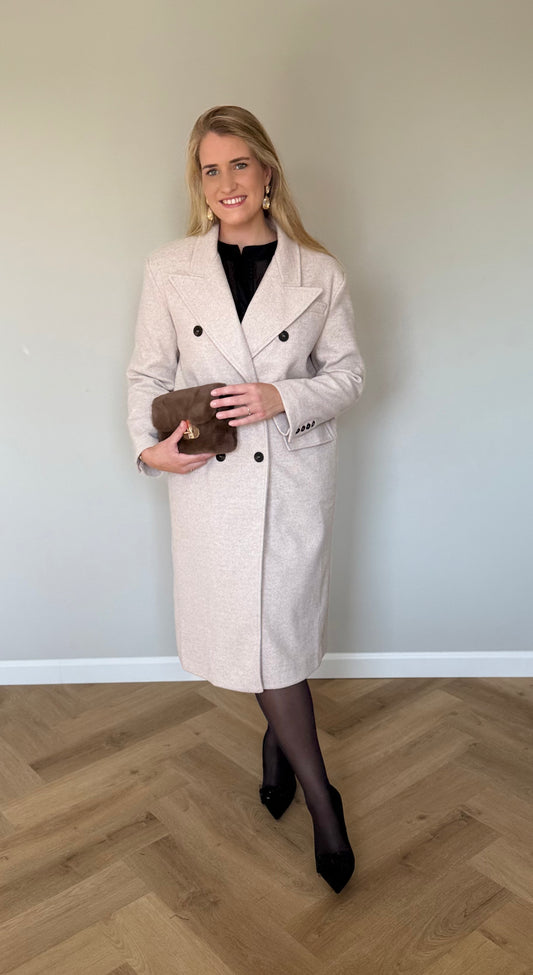 Linde mantel zandkleur