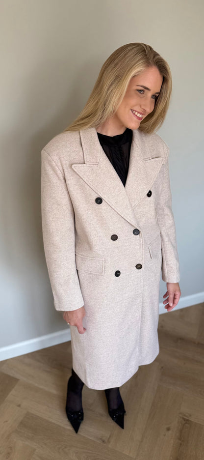 Linde mantel zandkleur