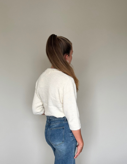 Lilly strik vestje crème