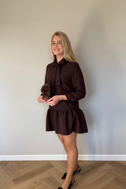 Chloé jurkje met strik bruin