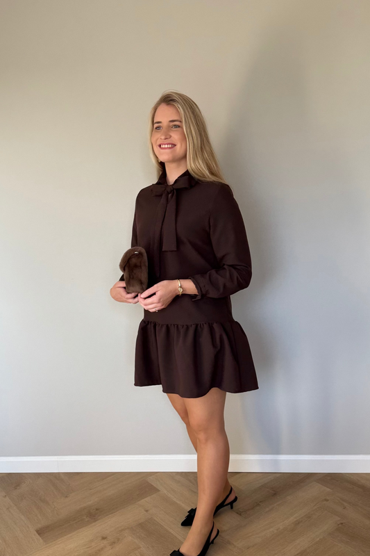 Chloé jurkje met strik bruin