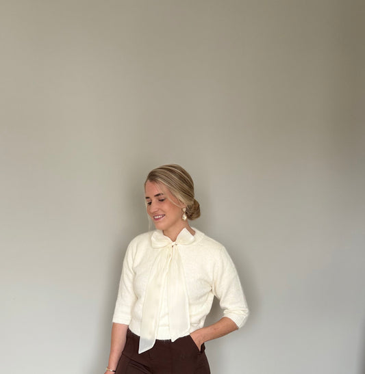 Lilly strik vestje crème